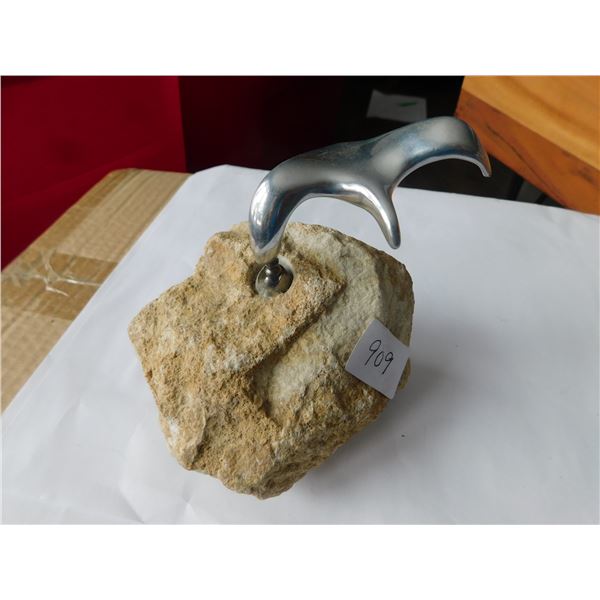 HAZAELTON PEWTER STULPTURE PAPERWEIGHT SIGNED