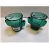 Image 1 : 2-VINTAGE LIBBY GREEN CACTUS SHOT GLASSES/ TOOTHPICK HOLDER