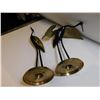 Image 5 : VINTAGE BRASS CRANES, BLACK AND BRASS