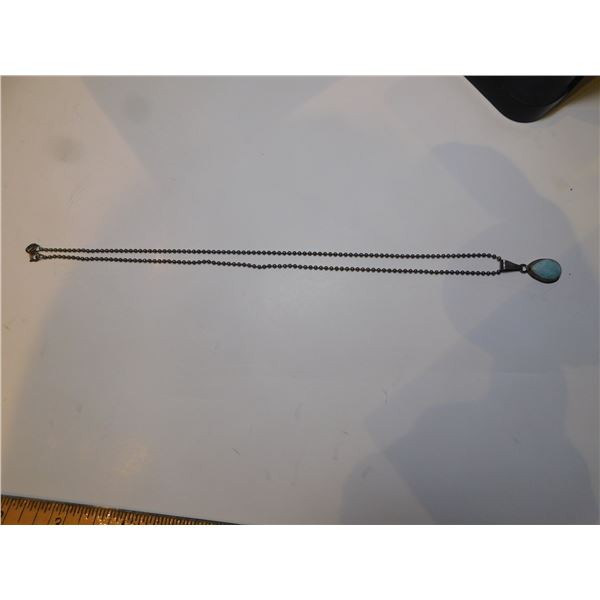 LARIMAR PENDANT AND STERLING CHAIN