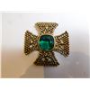 Image 1 : MALTESE CROSS BROACH LARGE GREEN INSERT ACCESSOCRAFT NYC