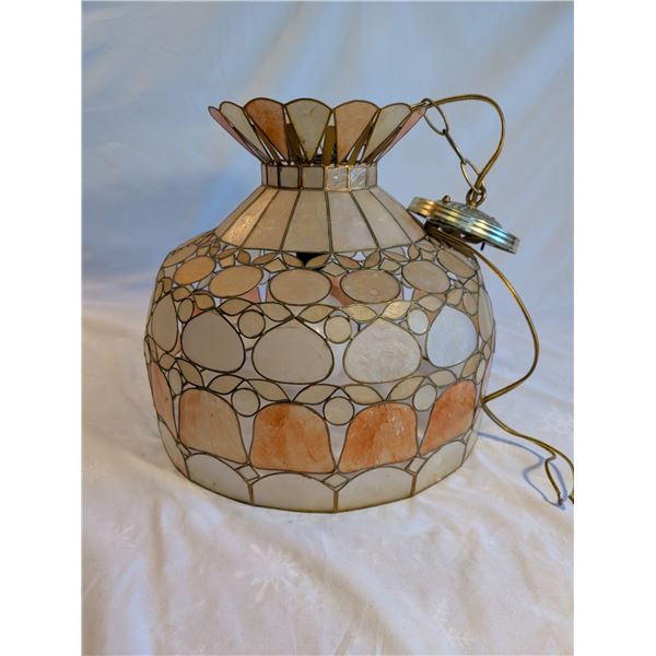Capiz Hanging Light Shade 14 inches high 15 inch Dia.