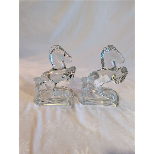 Pair Glass Bookends.  L.E. Smith 1950's.