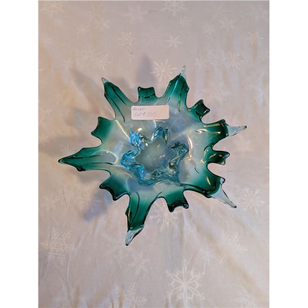 Schalet Style Turquoise Glass Bowl 1950's.