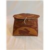 Image 2 : Birch Bark Lidded Basket with Sinew Laces Circa 1920.