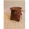 Image 3 : Birch Bark Lidded Basket with Sinew Laces Circa 1920.