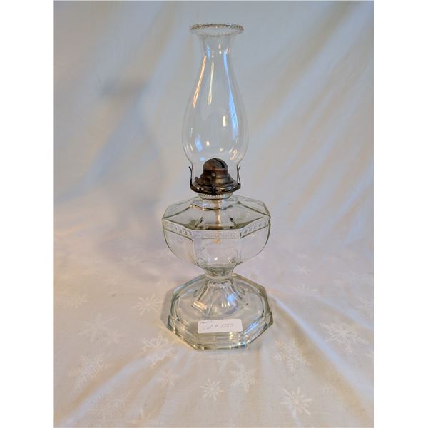 Greek Key Sewing Coal Oil Lamp Circa 1910-1920.