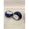 Image 4 : 2 Blue Glass Paperweights.