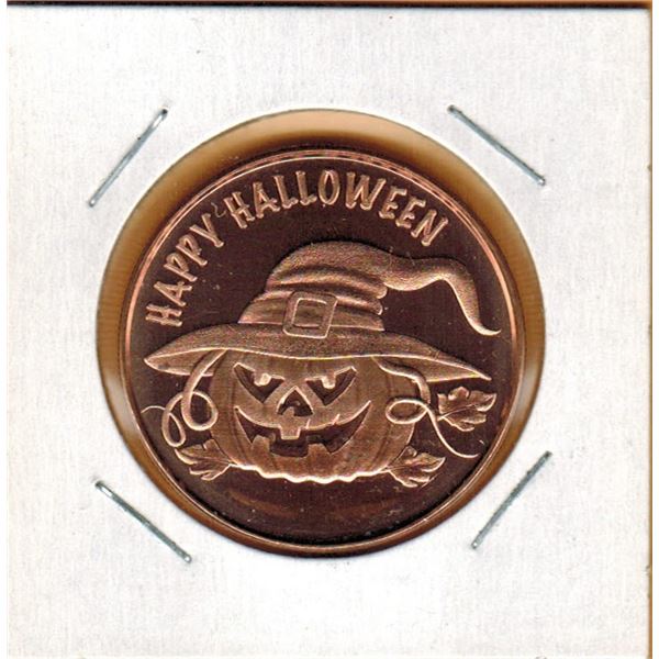 1 OUNCE COPPER -  .999 FINE - HAPPY HALLOWEEN