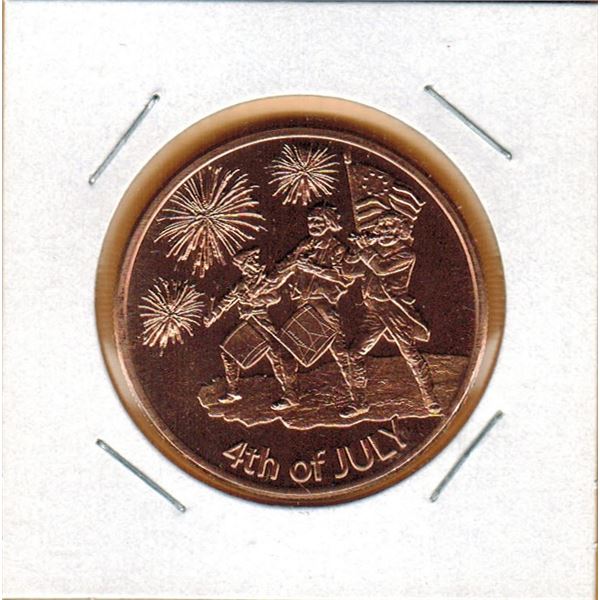 1 OUNCE COPPER -  .999 FINE - 4th of JULY
