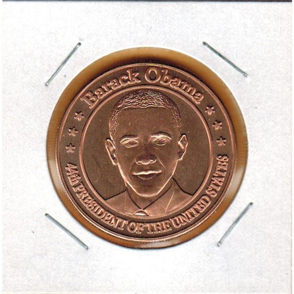 1 OUNCE COPPER -  .999 FINE - BARACK OBAMA - 44 US PRESIDENT