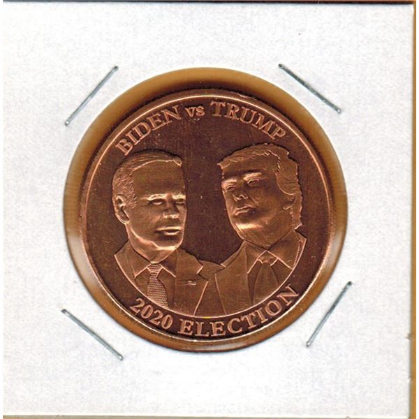 1 OUNCE COPPER -  .999 FINE - BIDEN vs TRUMP - 2020 ELECTION