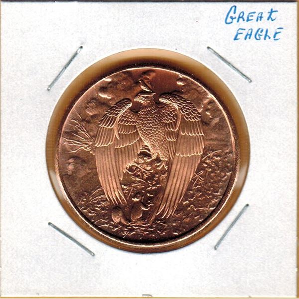 1 OUNCE COPPER -  .999 FINE - NORSE MYTHOLOGY - GREAT EAGLE