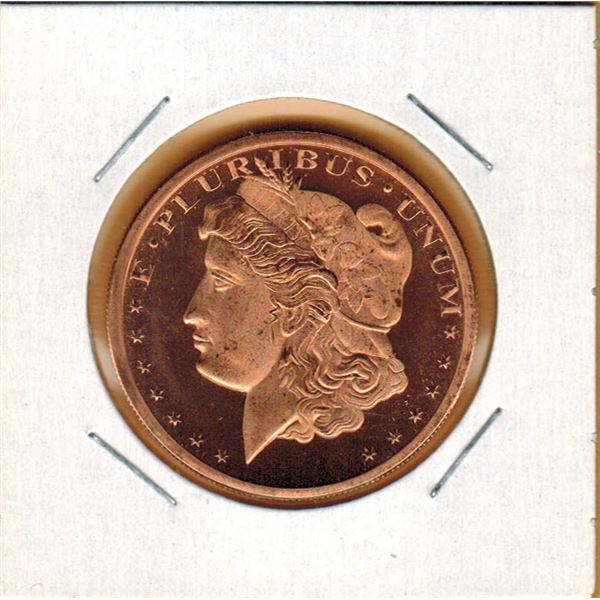 1 OUNCE COPPER -  .999 FINE - US MORGAN DOLLAR COIN DESIGN