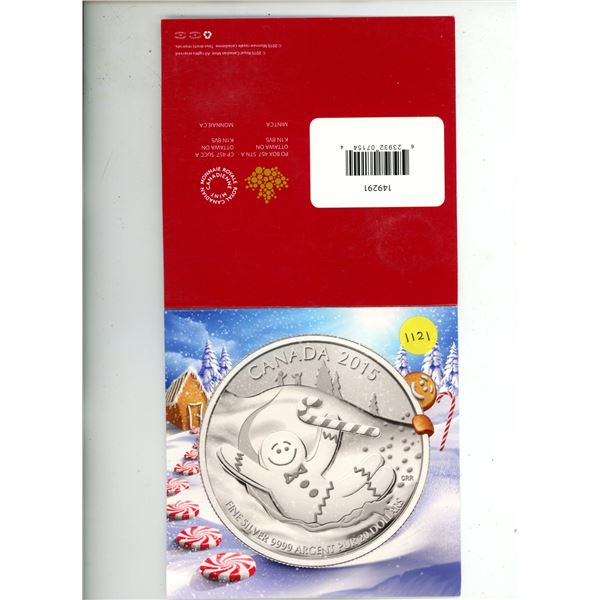 2015 Canada $20 Fine Silver Coin - Gingerbread Man.