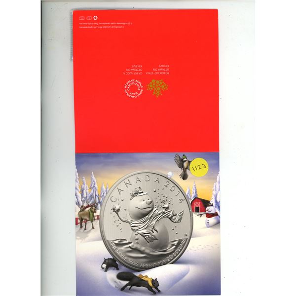 2014 Canada $20 Fine Silver Coin - Snowman.