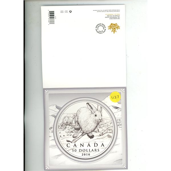 2016 Canada $50 Fine Silver Coin - Hare.