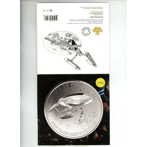 2016 Canada $20 Fine Silver Coin - Star Trek : Enterprise.