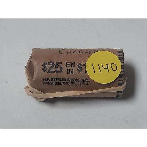 2021 Roll of Canadian - Klondike One Dollar Coins - Colored.