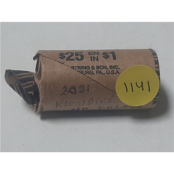 2021 Roll of Canadian - Klondike One Dollar Coins - Uncolored.