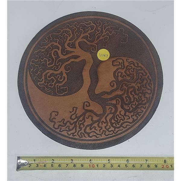 Decorative Wooden Carving Depicting a Tree of Life.