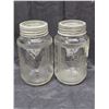 Image 2 : (2) Round Nabob 1qt Jars w/ Glass Lid Inserts