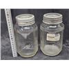 Image 3 : (2) Round Nabob 1qt Jars w/ Glass Lid Inserts