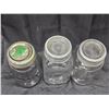 Image 3 : (3) 1qt Glass Jars inc. Bali (Purple Tint), Midwest (Slight Brown Tint?) etc.