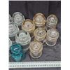 Image 3 : (15) Vintage Glass Insulators Various Condition