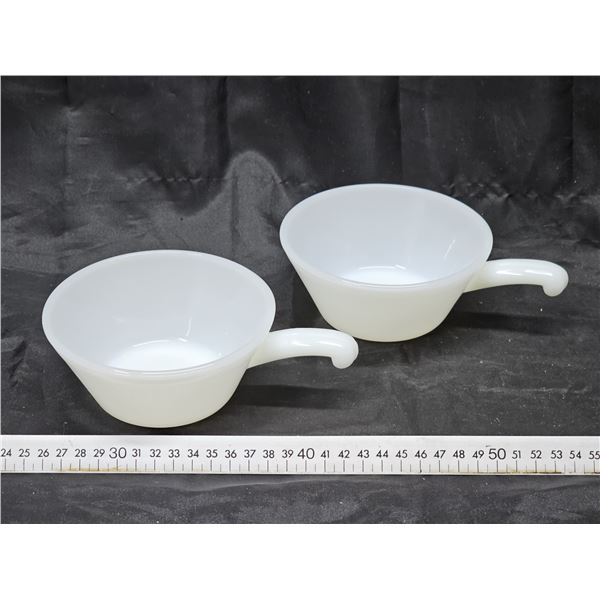 (2) Vintage FireKing Milkglass Soup Bowls