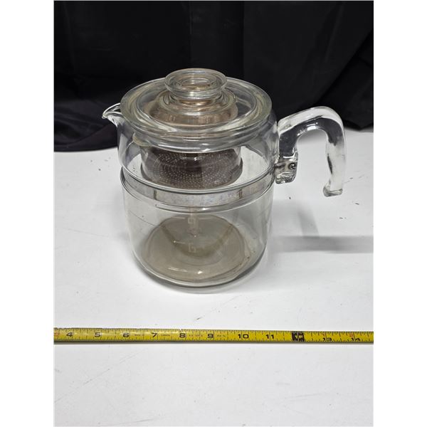 Pyrex glass coffee pot with glass stem