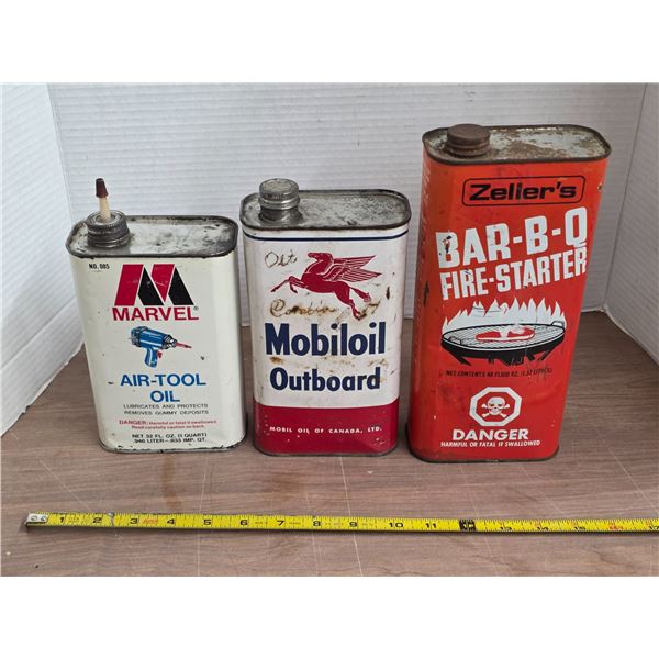 3 advertising tins