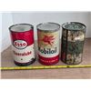 Image 3 : 3 oil tins- Esso, Mobiloil, B/A