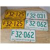 Image 1 : 5- Sask license plates- 1964, 1966, 1967