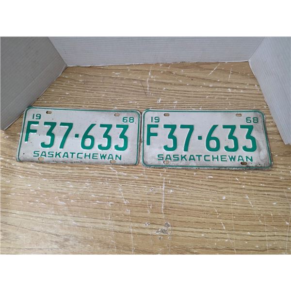 2 - Sask 1968 license plates