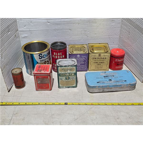 Lot of assorted tins