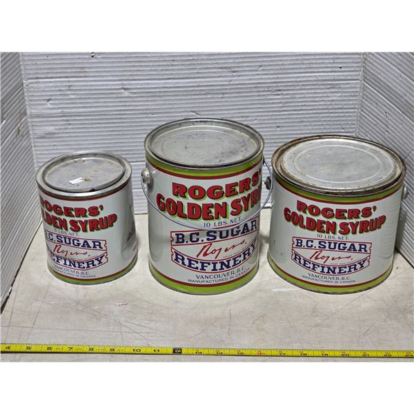 (3) Rogers Golden Syrup Tins
