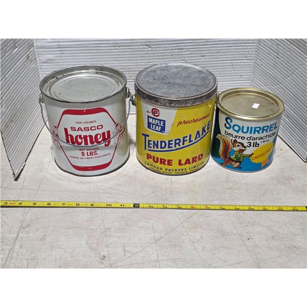 (3) advertising tins