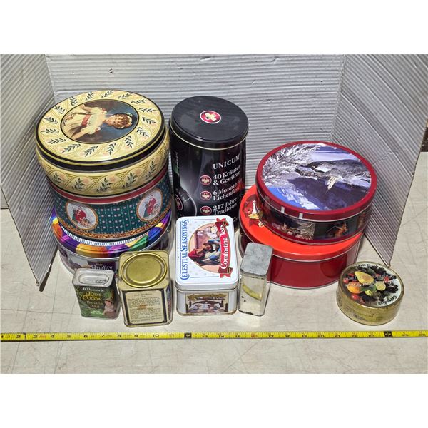 Lot of advertising tins