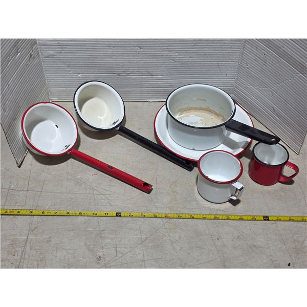 Enamelware dippers and cups