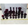 Image 1 : Red Avon glassware- cups, goblets