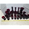 Image 2 : Red Avon glassware- cups, goblets