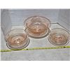 Image 1 : 3 pink depression glass bowls