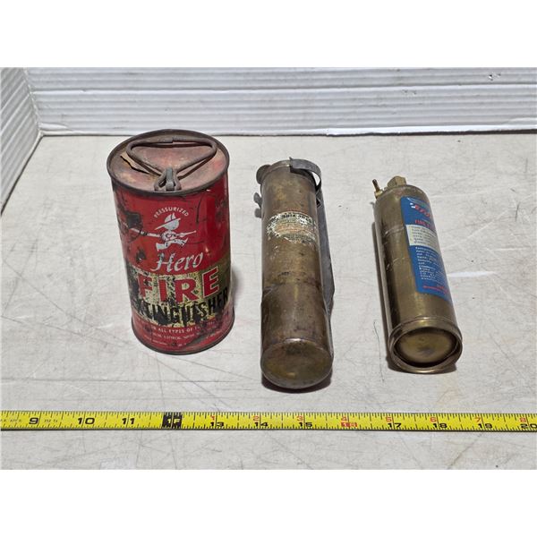 3 small fire extinguishers- 1 is full