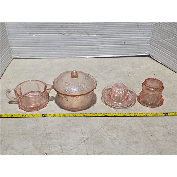 Vintage pink glassware- juicer