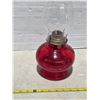 Image 4 : Red glass oil lamp with shade
