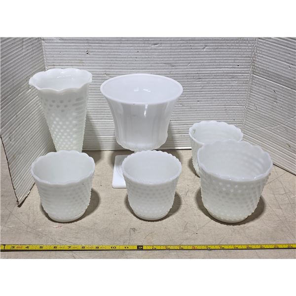 Milk glass style vases