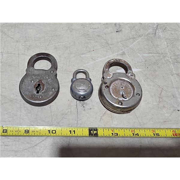 3 vintage pad locks