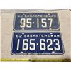 Image 1 : (2) 1962 Sask license plates