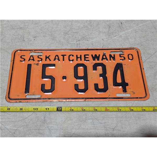 1950 Sask license plate